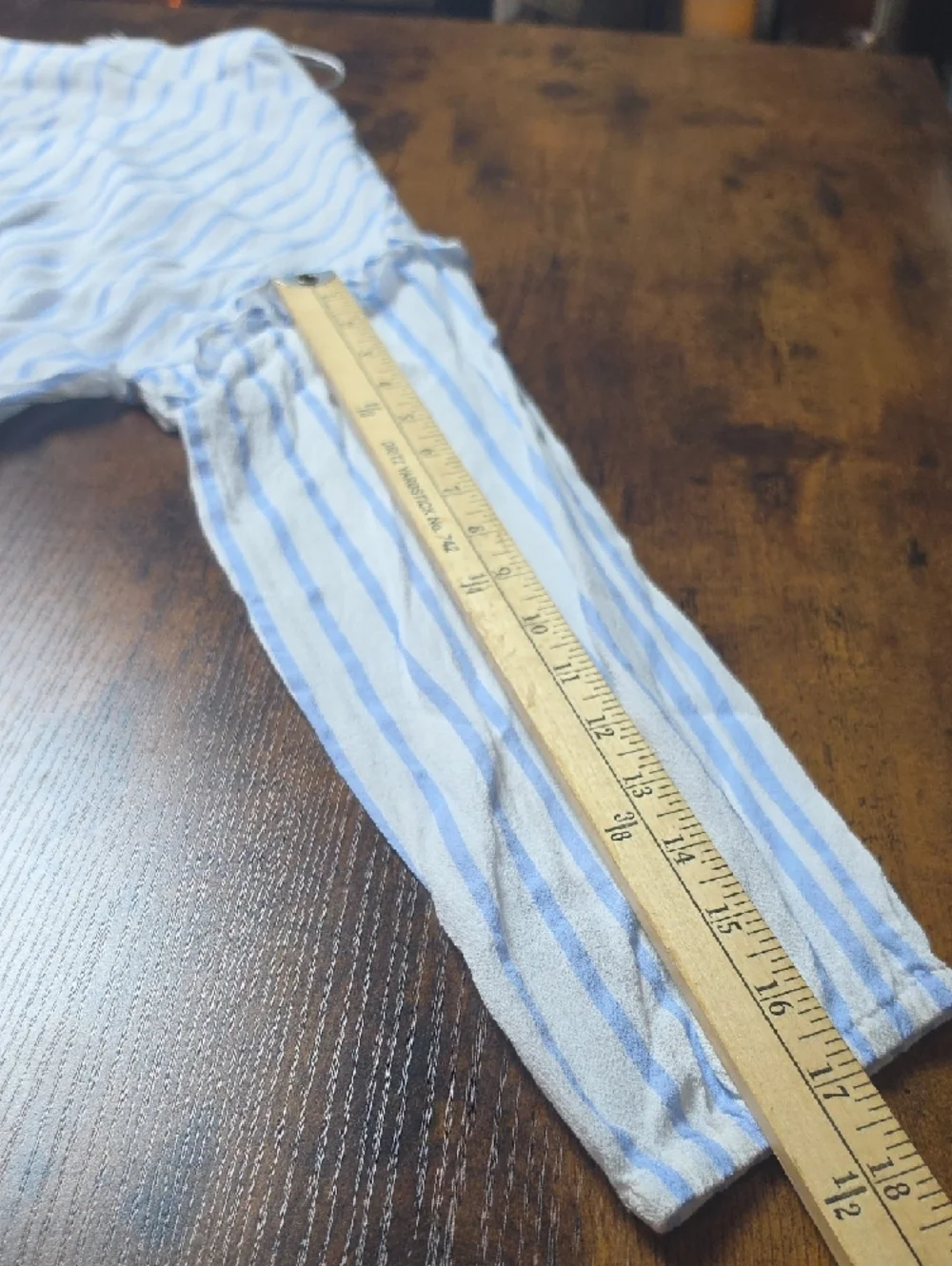 AQUA | Striped Smocked Boho Mini Dress Swim Cover Resort Beachy Blue White | XL - Picture 8 of 8